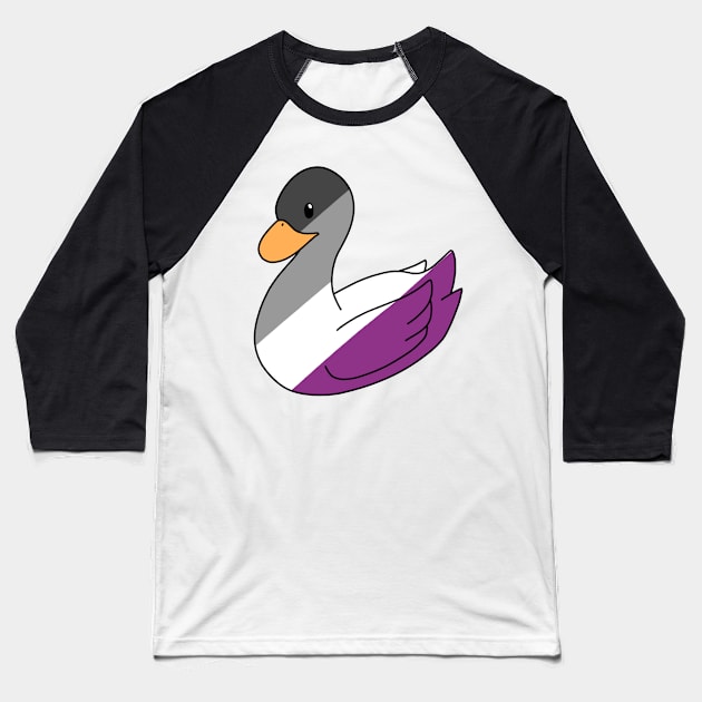 Light Asexual Duck Baseball T-Shirt by ceolsonart